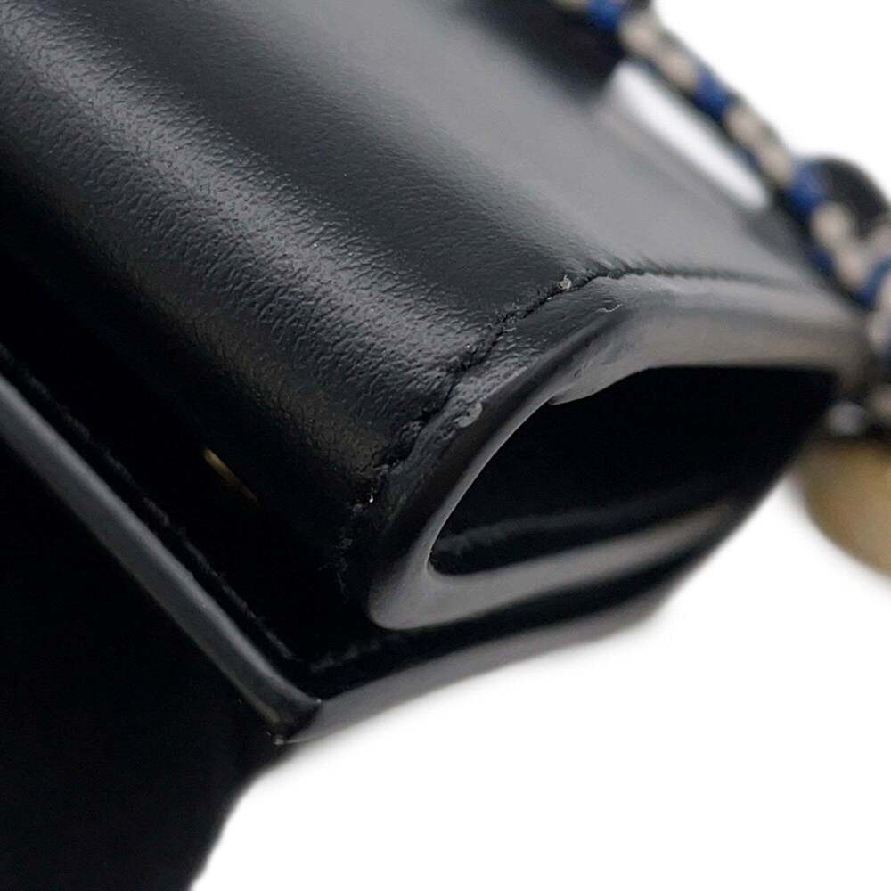 Prada Triangle Shoulder Wallet with Strap, Leather, 1MT027, Black - Picture 7 of 14